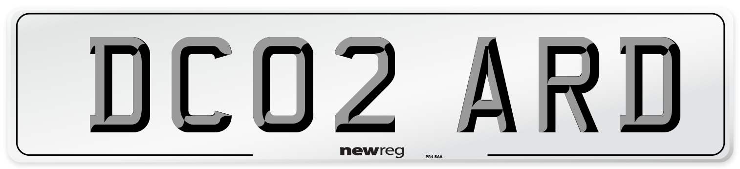 DC02 ARD Number Plate from New Reg